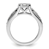 14k White Gold 1 carat Lab Grown Diamond VS/SI+ G+ Complete Cluster Engagement Ring